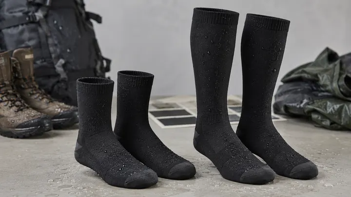 Mid-calf and knee-high waterproof socks height comparison for OEM buyers