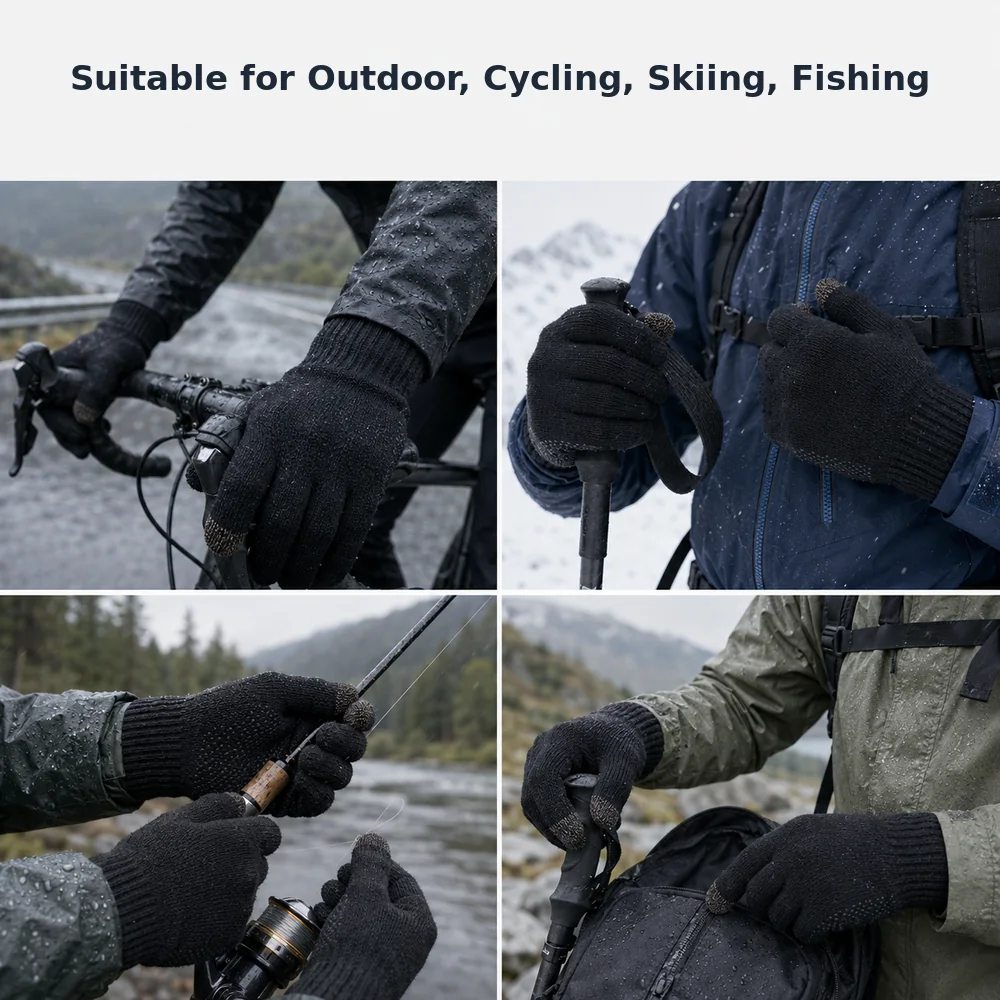 3-layer waterproof gloves used for rainy cycling skiing fishing and outdoor activities