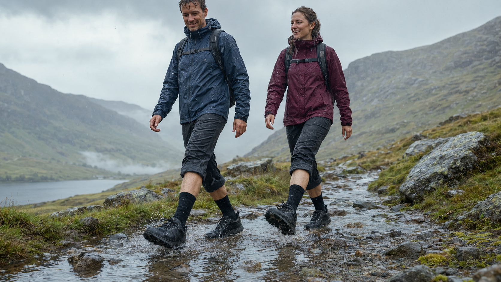 Waterproof socks for hiking on wet trails and rainy outdoor routes