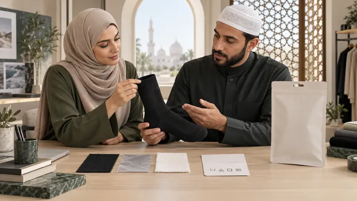 Muslim product buyers reviewing Wudhu waterproof socks and three layer materials